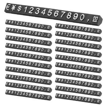 Imagem de PATIKIL Conjunto de 20 cubos de exibição de preços, suporte ajustável para etiqueta de preço removível, número de letras, kit de bloco de dólar para sinalização de exibição de lojas de varejo de joias