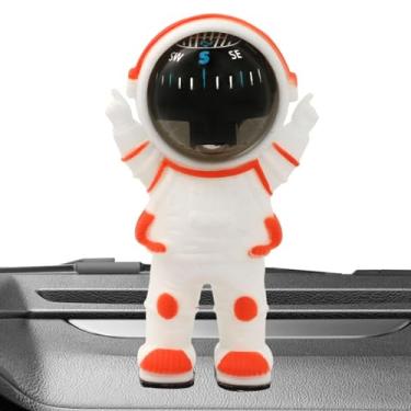 Imagem de Bússola do painel, Bússola Auto | Bússola de veículo em forma de astronauta - Bússola de carro Bússola automotiva Bola de bússola de montagem em painel para carro de caminhão