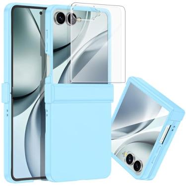 Imagem de Btscase Capa para Samsung Galaxy Z Flip 7 2025 com proteção de dobradiça e protetor de tela integrado, proteção contra quedas de grau militar, fina, à prova de choque, capa robusta para celular