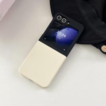 Imagem de Capa protetora para celular Candy Color para Samsung Galaxy Z Flip, capa colorida e fosca (para Galaxy Z Flip6/preto e branco)