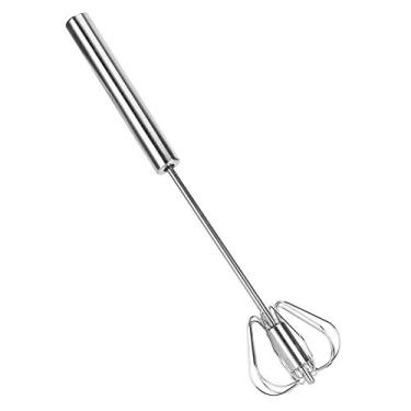 Imagem de Batedor manual de ovos de aço inoxidável, batedor manual, utensílio de cozinha semiautomático de 25 cm para misturar e espumar