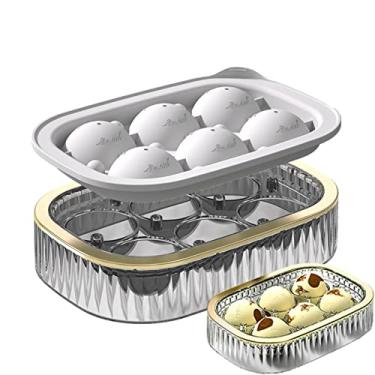 Imagem de bola gelo | bola gelo uísque, reutilizável cugelo com tampa, bandeja gelo silicone liberação fácil para bourbon, coquetéis gelados, uísque, freezer Pologmase