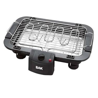 Imagem de Churrasqueira Elétrica Portátil, 2000W, Preta, 47x30x10cm, Grelha Antiaderente com 6 Níveis de Aquecimento, Controle com Termostato até 250°C, 220V