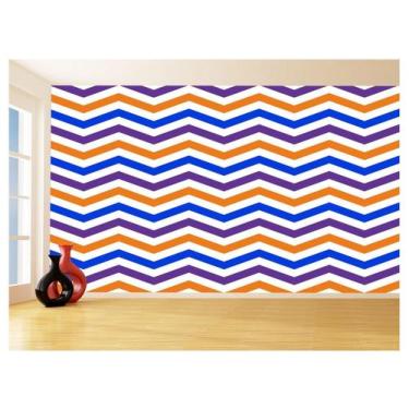 Imagem de Papel De Parede 3D Sala Chevron Zig Zag Listras 3,5M Zig15 - Você Deco
