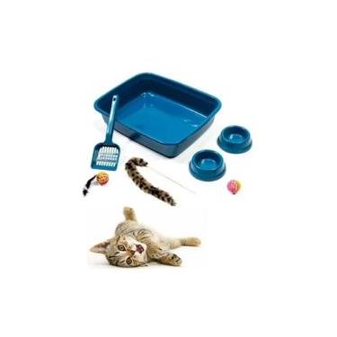 Imagem de Jogo Gato Bandeja Pá Bebedouro Brinquedos 7 Pçs Power Pets