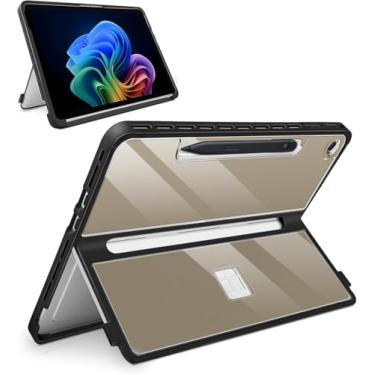 Imagem de Capa versão atualizada adequada para Microsoft Surface Pro 12 polegadas 2025, capa robusta multifuncional compatível com teclados tipo capa (cinza)