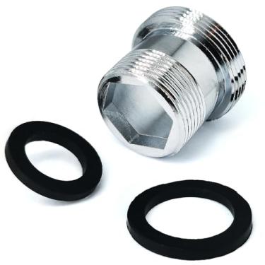 Imagem de 1 kit adaptador de aerador de torneira prata, rosca macho M18 x 1 mm para rosca macho M22, conexão de encaixe do adaptador extensor de torneira de pia de cozinha de latão (tipo estendido, M18x1mm-M22)