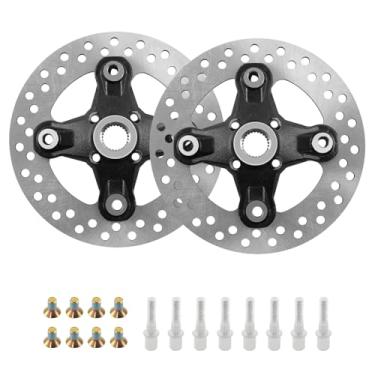 Imagem de Cubo da roda dianteira/traseira, pinos e rotor de freio 2 conjuntos compatíveis com Can Am Renegade Outlander 450-1000 2012-2021 Substituição # 705501900, 705501716