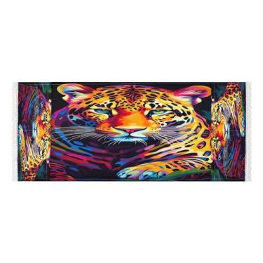 Imagem de Wassud Capas coloridas para lavadora e secadora de tigre, protetor de lavadora com sacos de armazenamento, capa de geladeira à prova de poeira com bolsos para lavanderia doméstica, cozinha, 120 x 55