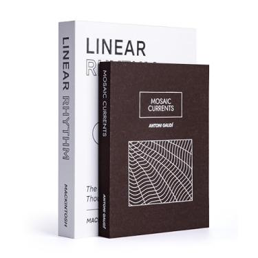 Imagem de Sorarto Livros decorativos, conjunto de 2 | elegantes caixas de linho modernas para mesa de centro, estante, decoração de casa | Livros falsos de estética para decoração, armazenamento de fotos, caixa