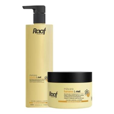 Imagem de Kit Shampoo Reconstrutor 1L + Máscara Capilar 300g Banana e Mel Raaf C