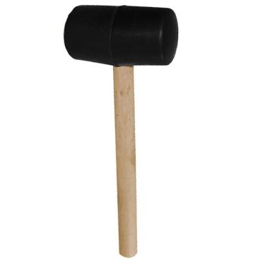 Imagem de Martelo Borracha Ergonomico Cabo Madeira Piso Chao Ceramica Manutençao Reparo Moveis Montagem Obra Carpinteiro