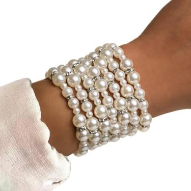 Imagem de Pilha de bracelete de ouro, pulseiras com contas para mulheres, pulseiras empilháveis, presentes de joias para mulheres, joias femininas modernas, Medium, Latão, Sem Pedra Preciosa