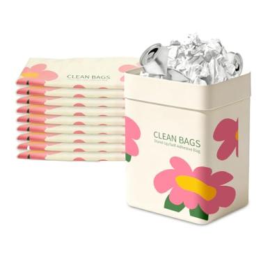 Imagem de Sacos de lixo descartáveis de carros, pacote com 50, saco de lixo autoadesivo para carros, cozinhas, quartos, escritórios, viagens e acampamento, sacos de limpeza de topo aberto (25,7 x 5,8 x 19,3 cm)