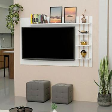 Imagem de Painel de Tv Ripado até 32 Polegadas com Prateleiras - Netmobil