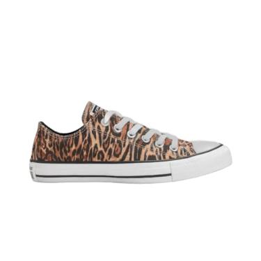 Imagem de TÊNIS CONVERSE CHUCK TAYLOR ALL STAR ANIMAL PRINT CANO BAIXO CARAMELO (preto/laranja, BR, Adulto, Numérico, 34)