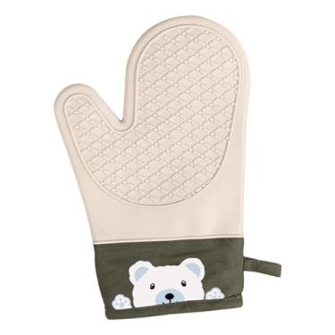 Imagem de FytStycale Luva de Forno, Luva de Forno Antiderrapante, Luva de Cozinha E Multiuso, Pegador de Panelas, Luva para Grelhar, Urso Cinzento, Tamanho real