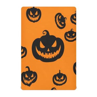 Imagem de JUZIHAI Lençol de berço de Halloween para meninos e meninas, silhuetas de macaco de Halloween, macio, elástico, respirável, capa de colchão para berço padrão e cama infantil, 132 x 71 cm