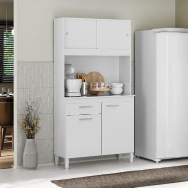 Imagem de Cozinha Compacta Ceara 4 Portas 1 Gaveta Branco Atualle