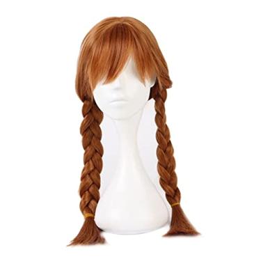 Imagem de Yinhing Peruca de Rabo de Cavalo Trançada Longa e Reta, Peruca de Fantasia de Princesa de Fibra Química Macia Com Malha Respirável, para Meninas Crianças Cosplay Festa de Halloween
