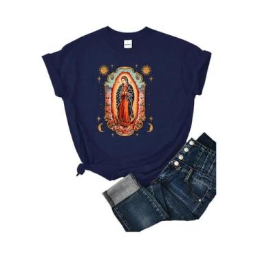 Imagem de Camiseta Casual De Verão Feminina Com Estampa De Nossa Senhora De Guad