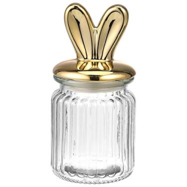 Imagem de Toyvian 1 Pote de Vidro Em Formato de Coelho Com Tampa de Orelhas de Coelho: Pote Transparente Em Formato de para Doces, Ideal para Guardar Alimentos, Biscoitos, Chocolates, Guloseimas E Outros Itens