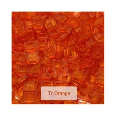 Imagem de Blocos De Construção Transparentes Coloridos 1x1 200PCS Azulejos Plano