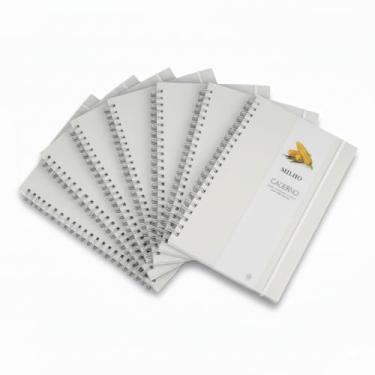 Imagem de Caderno de Anotações Espiral com Elástico, Capa Papel Reciclado, 70 Folhas Pautadas, 21x15cm, com Suporte para Caneta, não acompanha caneta (10, Milho)