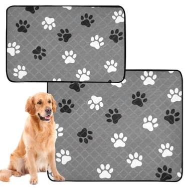 Imagem de Almofada de xixi reutilizável para cães preto e branco e lavável para animais de estimação, tapete impermeável para gaiolas de treinamento de cachorro, absorvente, pequeno x pacote com 3