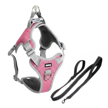 Imagem de Peitoral Pet Antipuxão Comfort + Guia Longa 1,5m Madog (Rosa, P)