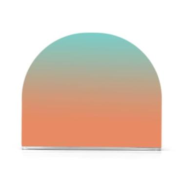 Imagem de Organizador de guardanapo de acrílico gradiente verde laranja, suporte de guardanapo de toalha de convidado em forma de U, suporte de toalha de papel de bancada, suporte de guardanapo moderno