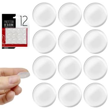 Imagem de Kit C/36 Protetor de Silicone Anti Impacto 2x2cm | Adesivo Amortecedor Transparente | Evita Risco, Barulho e Batidas | Ideal Para Móveis, Portas, Gavetas e Eletros