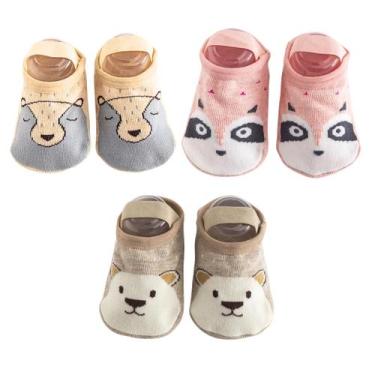 Imagem de Kit 3 Meias Sapatilhas Antiderrapante Pietra Baby Infantil Unissex Alg