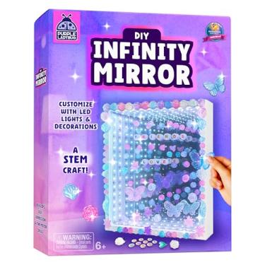 Imagem de PURPLE LADYBUG Kit de espelho infinito de LED personalizável DIY – Presente de artesanato STEM para crianças, projeto criativo de arte espelhada, presente de aniversário e Natal ideal para meninas a
