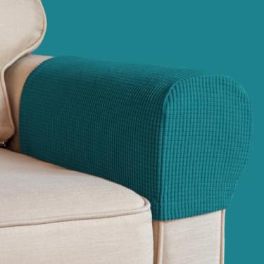 Imagem de Capas para cadeira de apoio de braço, capa elástica para poltrona para sofá, apoio de braço, antiderrapante, elastano, poliéster, capas de braço para sofá, poltrona, protetor de móveis, conjunto de 2