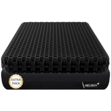 Imagem de Almofada de assento de gel para alívio de pressão por muito tempo sentado (extragrossa) - almofada de cadeira de rodas para úlceras de pressão - almofada de alívio da dor no cóccix, ciática e cóccix