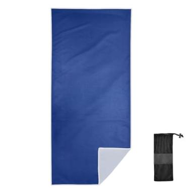 Imagem de Joitme Toalha de banho lisa azul safira lisa, 76 x 152 cm, toalhas de praia finas de secagem rápida, toalhas de banho para meninas