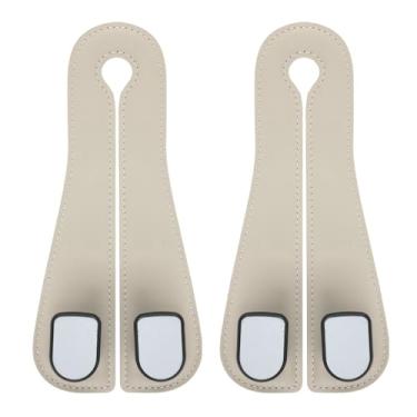 Imagem de 2 ganchos de encosto de cabeça para assento de carro, 17,2 x 7,7 cm, cabide duplo para armazenamento de assento de carro, ajuste universal, gancho traseiro, bolsa de mão, suporte para armazenamento de