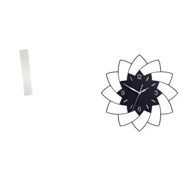 Imagem de Whtkoph Luminária de Chão de Papel para Sala de Estar E Relógio de Parede em Acrílico em Formato de Flor, Silencioso E Decorativo para Quarto Ou Café.