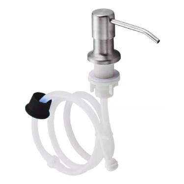 Imagem de Dispenser Dosador em Aço Inox Com Mangueira Embutir Suporte Pia Cozinha Banheiro Tanque