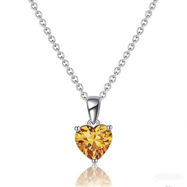 Imagem de Colar de pedra do mês de nascimento com coração de Natal, joia delicada e brilhante para ela, mãe, esposa, filha, One Size, Cobre, Sem Pedra Preciosa