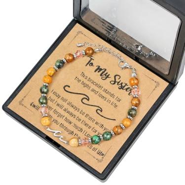 Imagem de ZHIBEIYOU Pulseira de amizade com contas de pedras preciosas de 6 mm, presentes de aniversário para amigas para mulheres, presentes para irmãs amigas, all, Metal, Opal criado