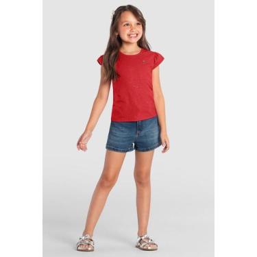 Imagem de Blusa infantil menina com brilho Brandili Vermelho, 8, Vermelho