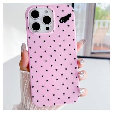 Imagem de Weonmov Capa para iPhone 16 Pro, linda estampa de asas de anjo, capa rígida de proteção à prova de choque para mulheres meninas homens 6,3 polegadas - rosa