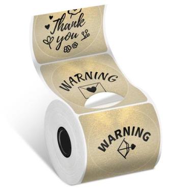 Imagem de Etiqueta Térmica Redonda Phomemo 50x50 mm Negro/Dorado