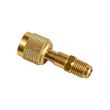 Imagem de XYgdhqpt 1 adaptador de latão R32 R454B (fêmea de 1/10.2 cm para rosca macho de 1/10.2 cm) compatível com sistemas divididos de tanques A2L R454B/R32