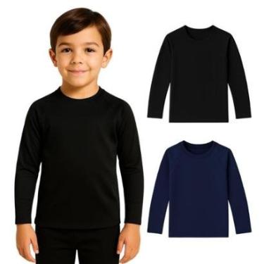 Imagem de Kit 2 Camisetas Manga Longa Infantil Menino Proteção Solar-Masculino