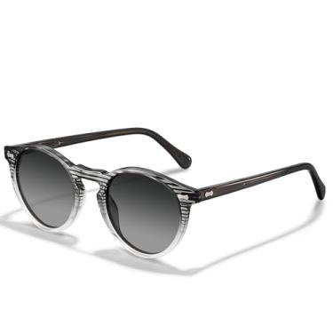 Imagem de Óculos de Sol CARFIA Masculino - Redondo Retrô Clássico em Acetato com Lentes Polarizadas