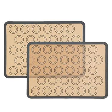 Imagem de 2 unidades de Tapete Bolo Macaron Silicone Antiaderente Resistente ao Calor Folha Sobremesa Massa Forno Ferramentas para Cozinha Residencial