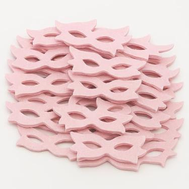 Imagem de 50 Mini Máscaras de EVA para Carnaval, Decoração de Festas, Acessórios para Pets, Multicoloridas, Kit com Várias Unidades (Rosa Claro)